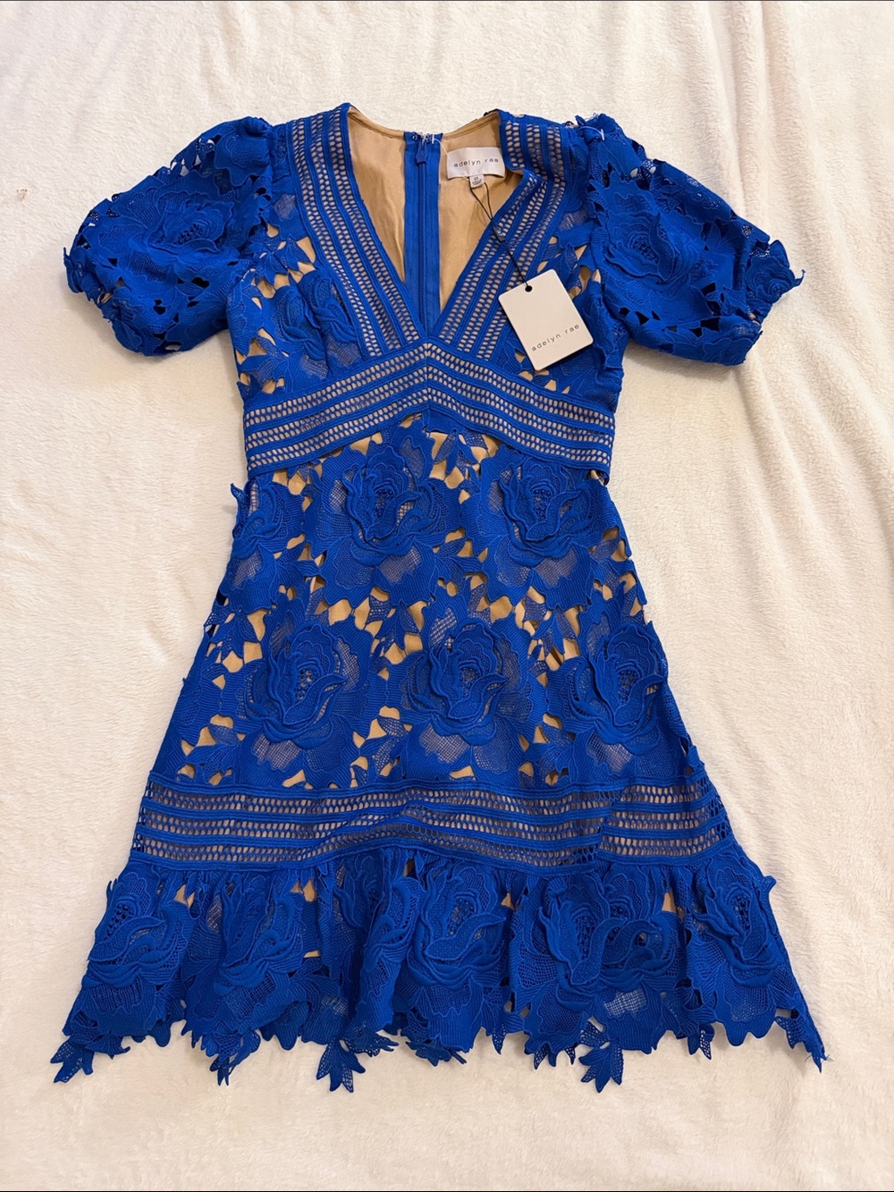 Adelyn Rae Cobalt Blue Crochet Lace Dress